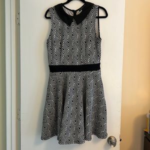 ModCloth Smak Parlour Size Large Black and White Retro Dress